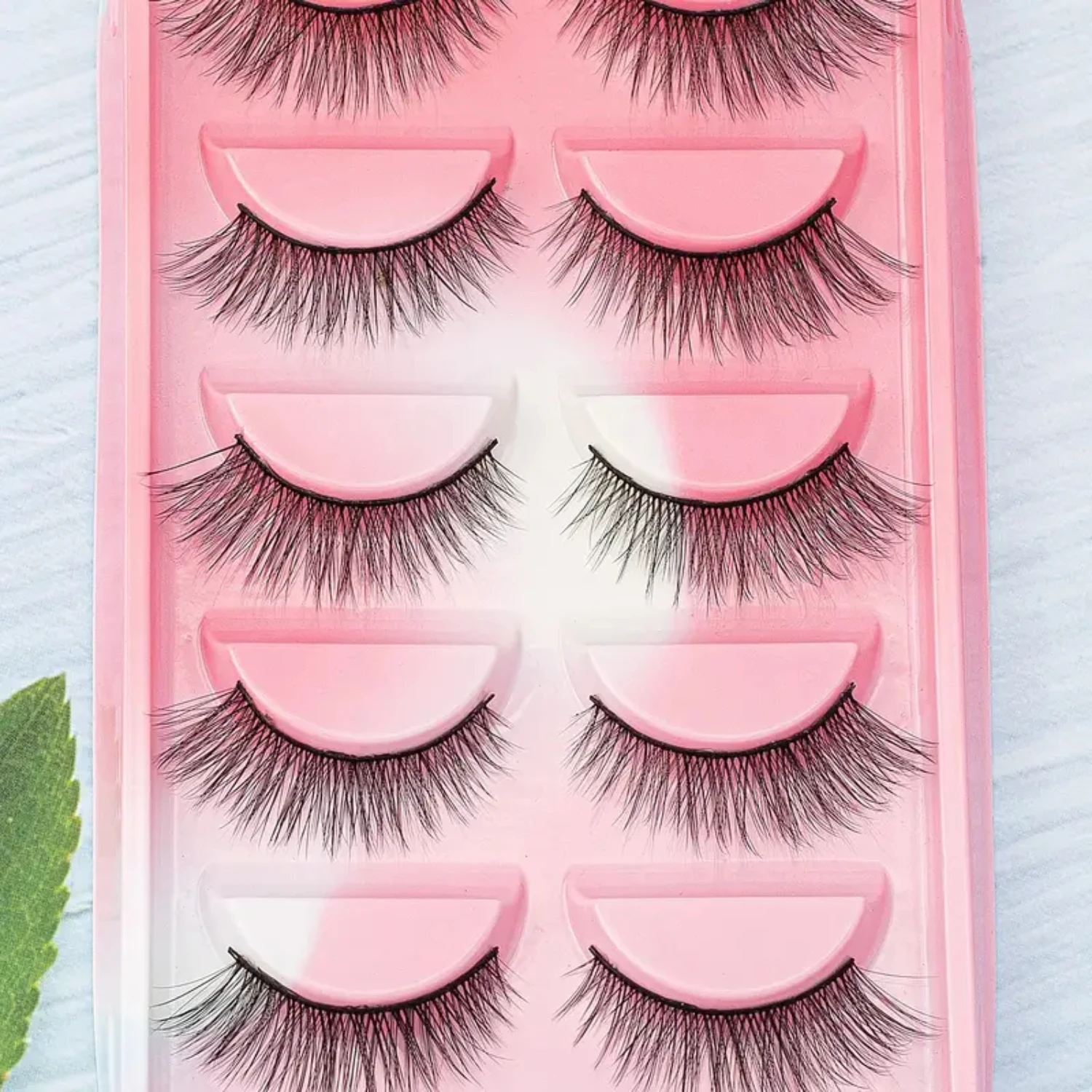 New In 5 Pairs Natural Long Voluminous Soft 3D Mink False Eyelashes Reusable Makeup, Cat Eye Lashes Natural Fluttery Look