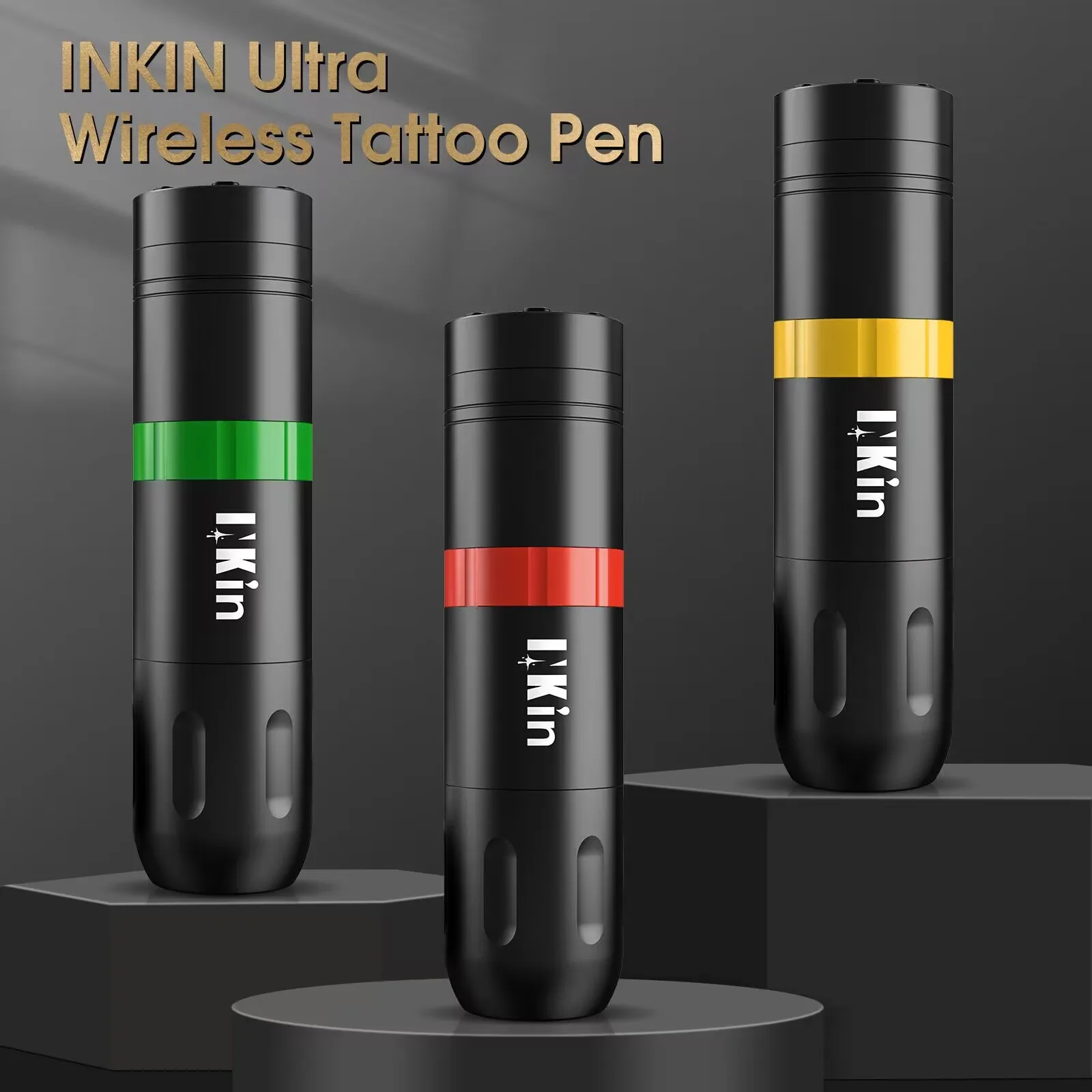 INKIN Ultra Wireless Cartridge Tattoo Pen Machine 1500mAh Capacity Led Display Power Grip Supply for Cartridge Tattoo Needles