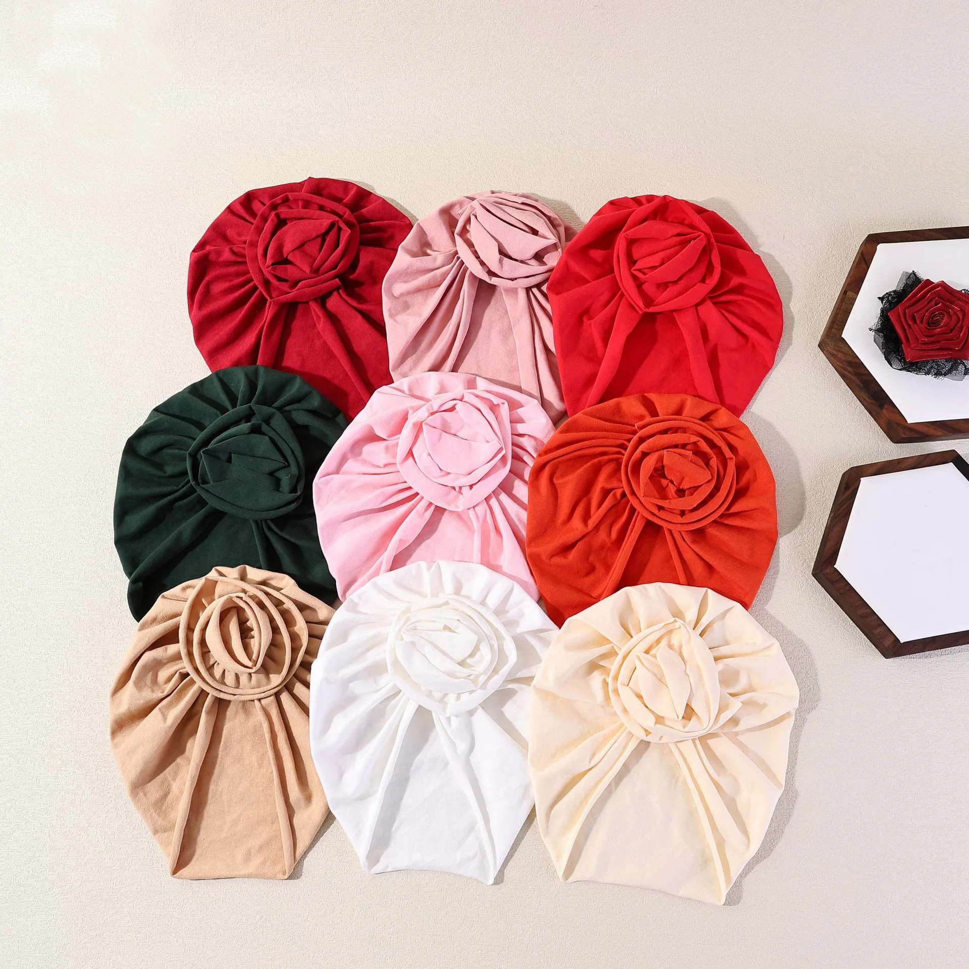 27-pcs-lot-soft-fabric-rose-flower-baby-hat-for-infant-newborn-hat-cute-turban-beanie-cap-photo-props-baby-shower-gift