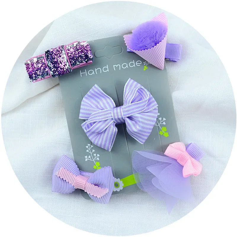 

5 Pcs/set Gentle Baby Hair Clips Set Cartoon Flower Butterfly Barrettes Non-Toxic Soft Clips for Toddler Girls Daily Use