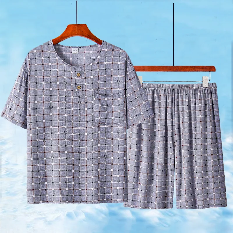 Men's light gray printed suit