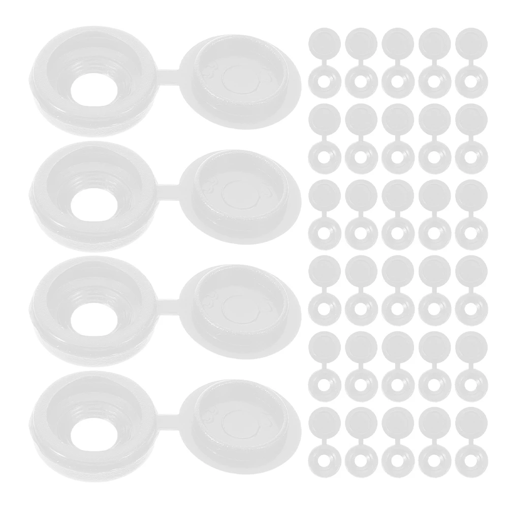 

200pcs Hinge Screw Cover Caps Abs Plastic Snap Flip Tops For Furniture Scratch Resistant - Decorative Screw Covers For