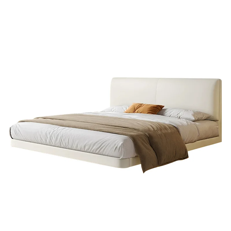 

Leather suspension bed Italian minimalist master bedroom bed Modern minimalist soft bag