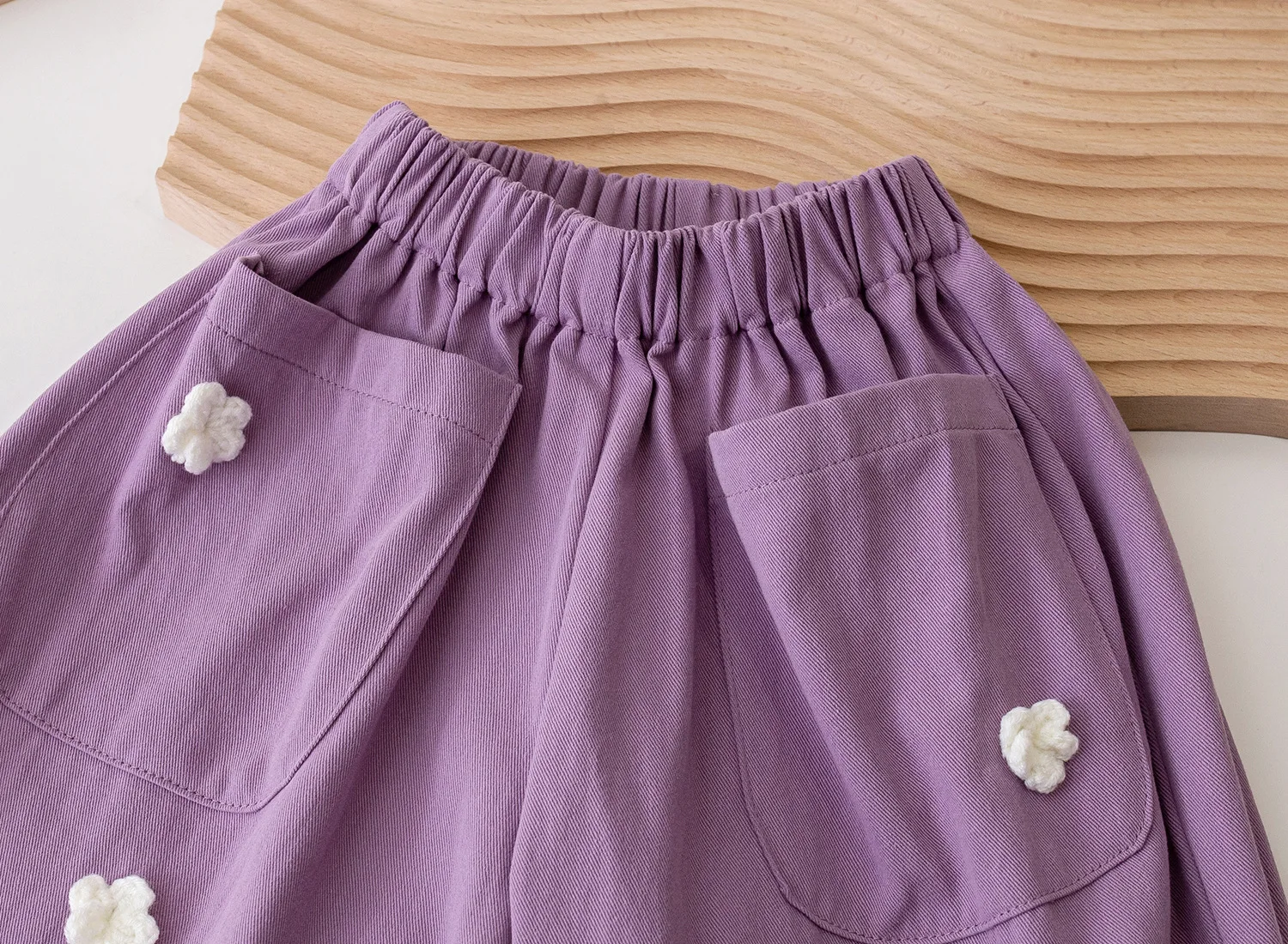 Kids Pants Appliques Calf-Length Wide Leg Pants Teenage Girls Clothing Kids Clothes Girls 2to6 Years Toddlers Clothing For Girls