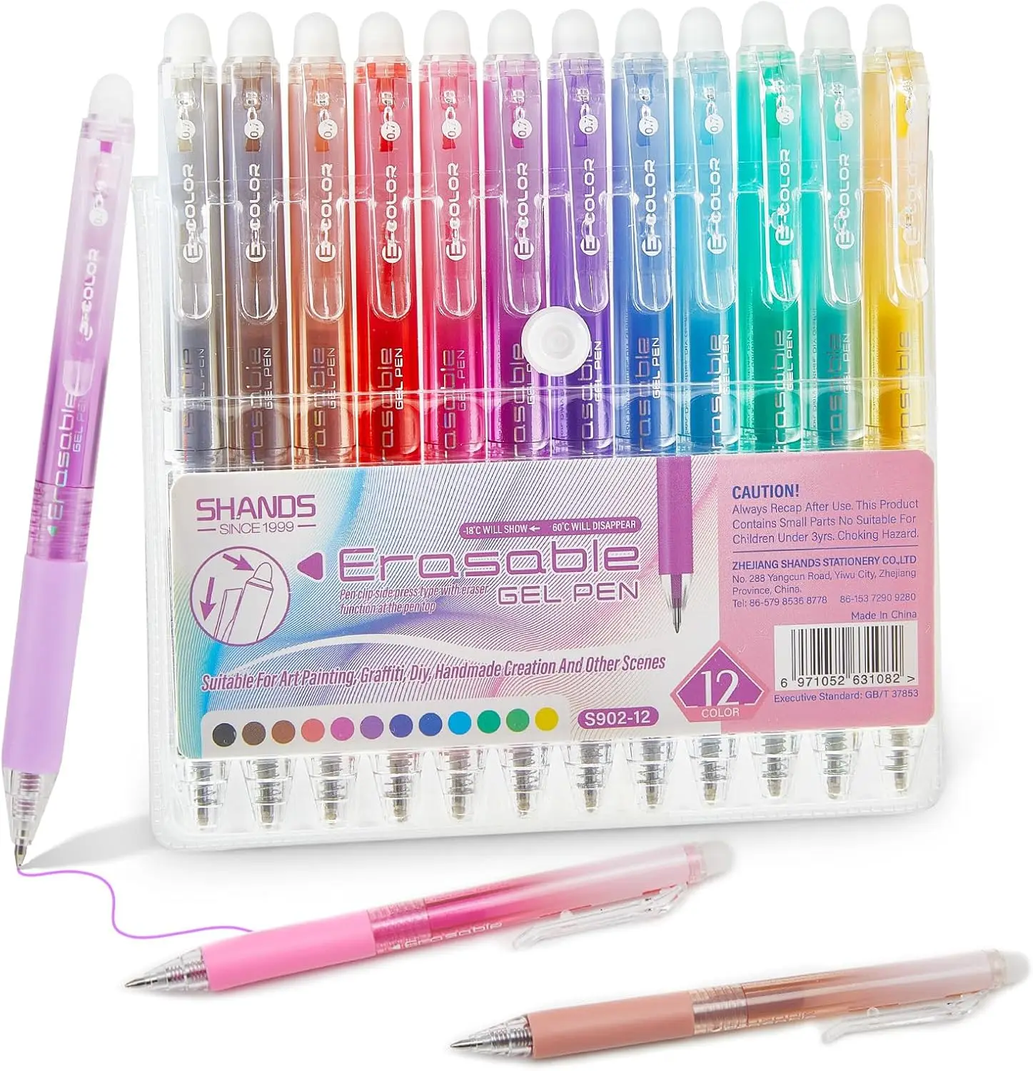 Retractable Erasable Gel Pens Clicker Fine Point 0.7mm Smooth Writing Pens Cute Pens For Writing Journaling Taking Notes School