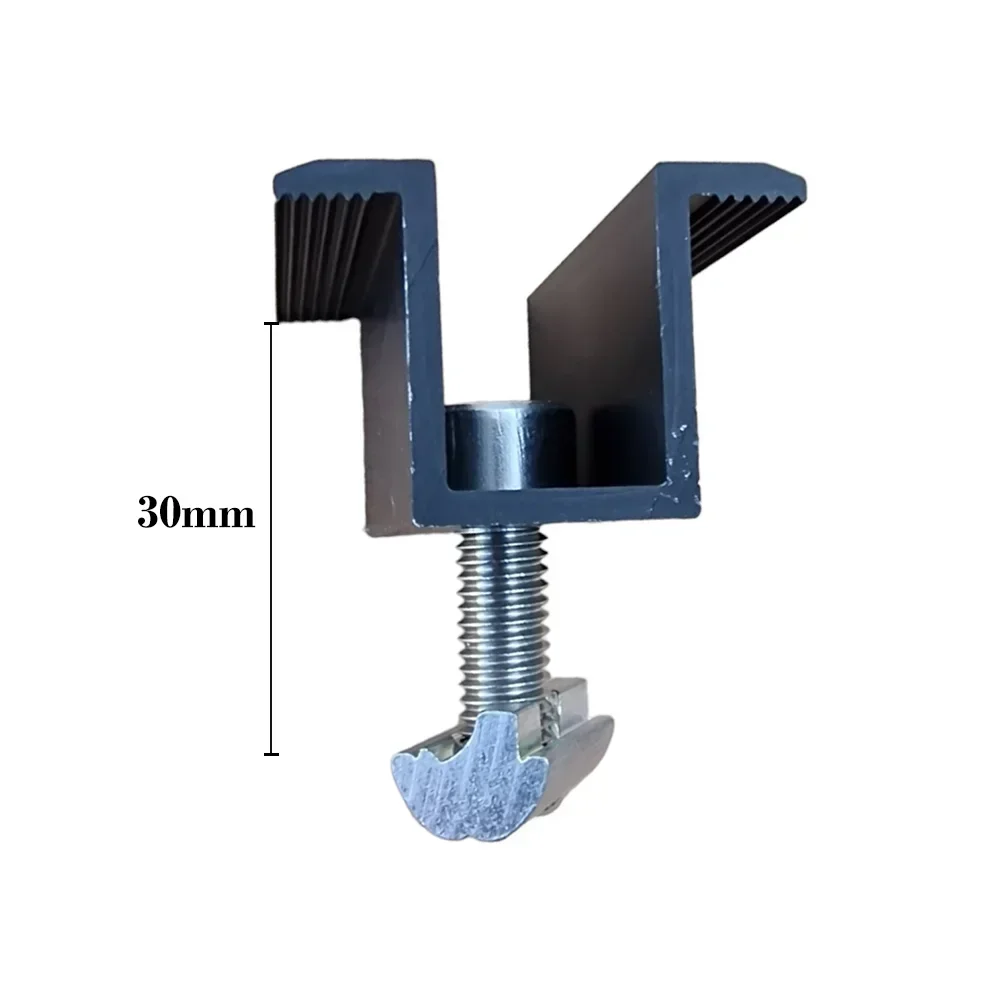 4 stücke Solar Panel Medium Clamp Für 30mm 35mm Module Photovoltaik Schwarz Silber Modul Schellen Set Solar Panel halterung