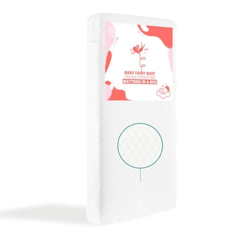 

Baby Fairy Dust 5" Full-Size Crib and Toddler Mattress GREENGUARD Gold and JPMA Certified Water-Resistant Surface Machine Washa