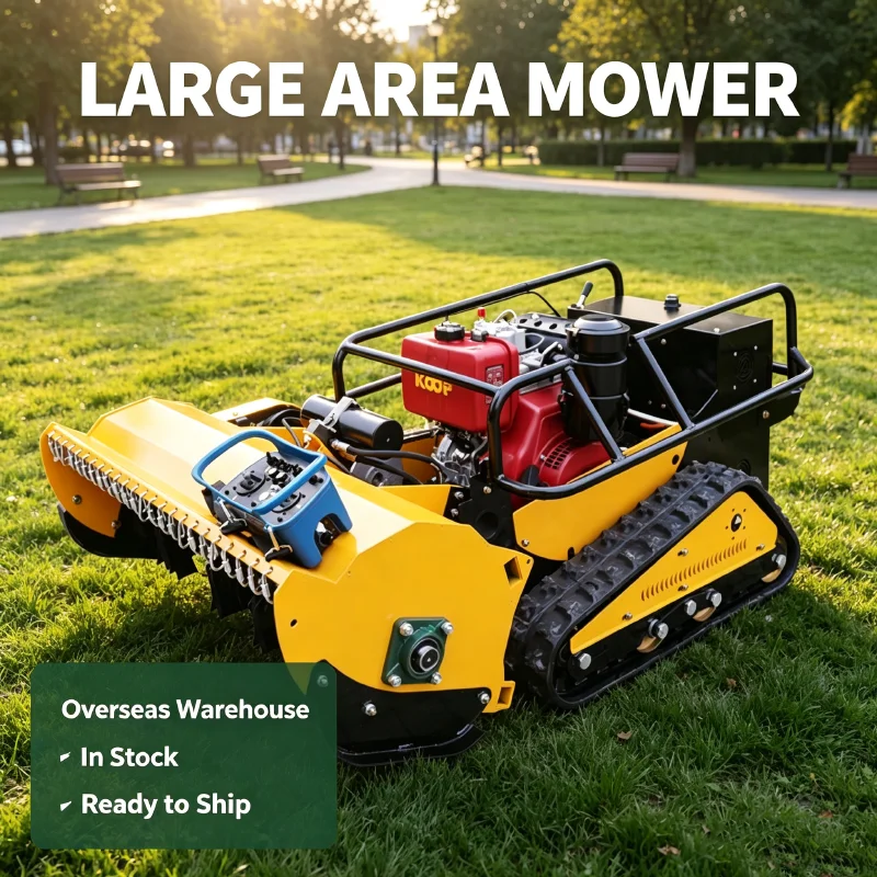 Customized CE EPA Low-Noise Electric Tracked Remote Control Lawn Mower Easy Assembly Lithium Battery Hillside Garden
