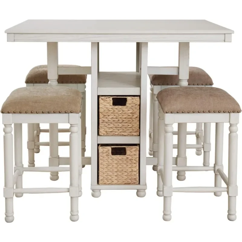 Mesa de comedor de altura de mostrador Rectangular de granja, Taburetes de Bar, juego de mesa de comedor, muebles