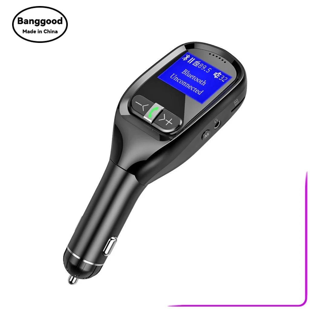 The Display Screen Can Rotate The G11 Car Bluetooth FM Transmitter with Audio Output Port 3.1A Car Charger