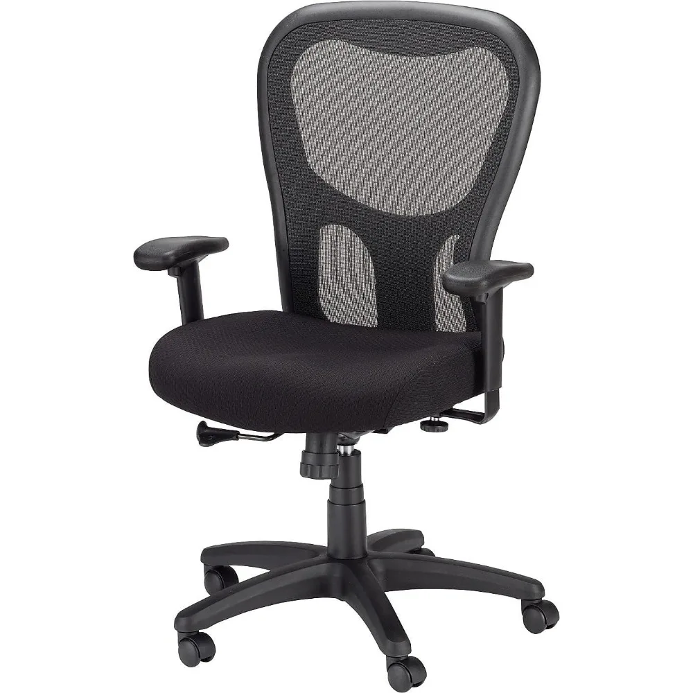 Silla ergonómica de malla transpirable que soporta pesas grandes, ruedas silenciosas, silla de tarea negra