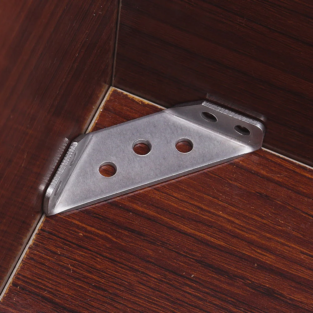 

16Sets Stainless Steel Corner Brackets Triangle Brace Multifunctional Cabinet Table Corner Joint Fasteners Shelf Supports Angle
