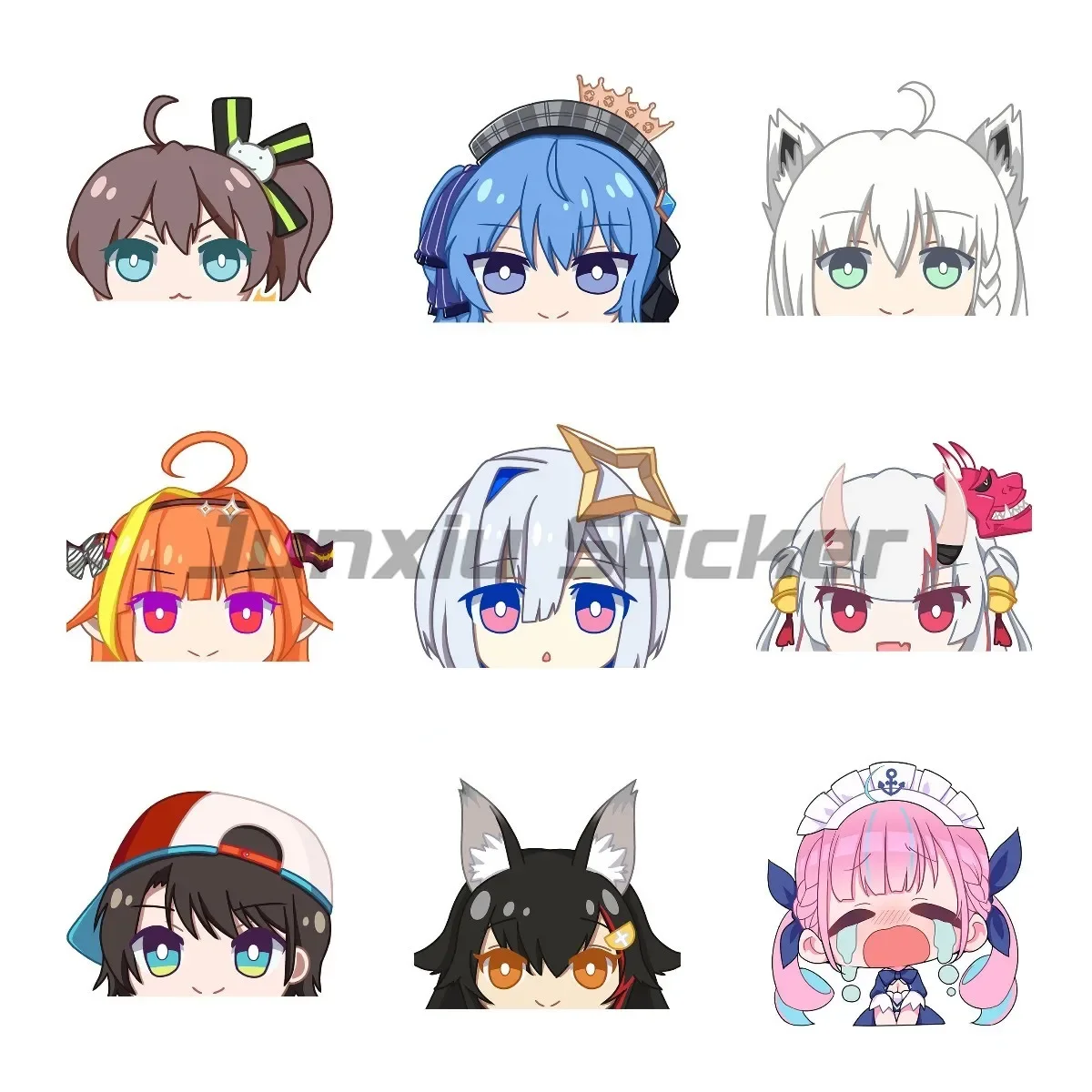 

Waterproof Car Stickers Hololive Nakiri Ayame Peeker Windows Decal Motorcycle Accessories Anime RV JDM