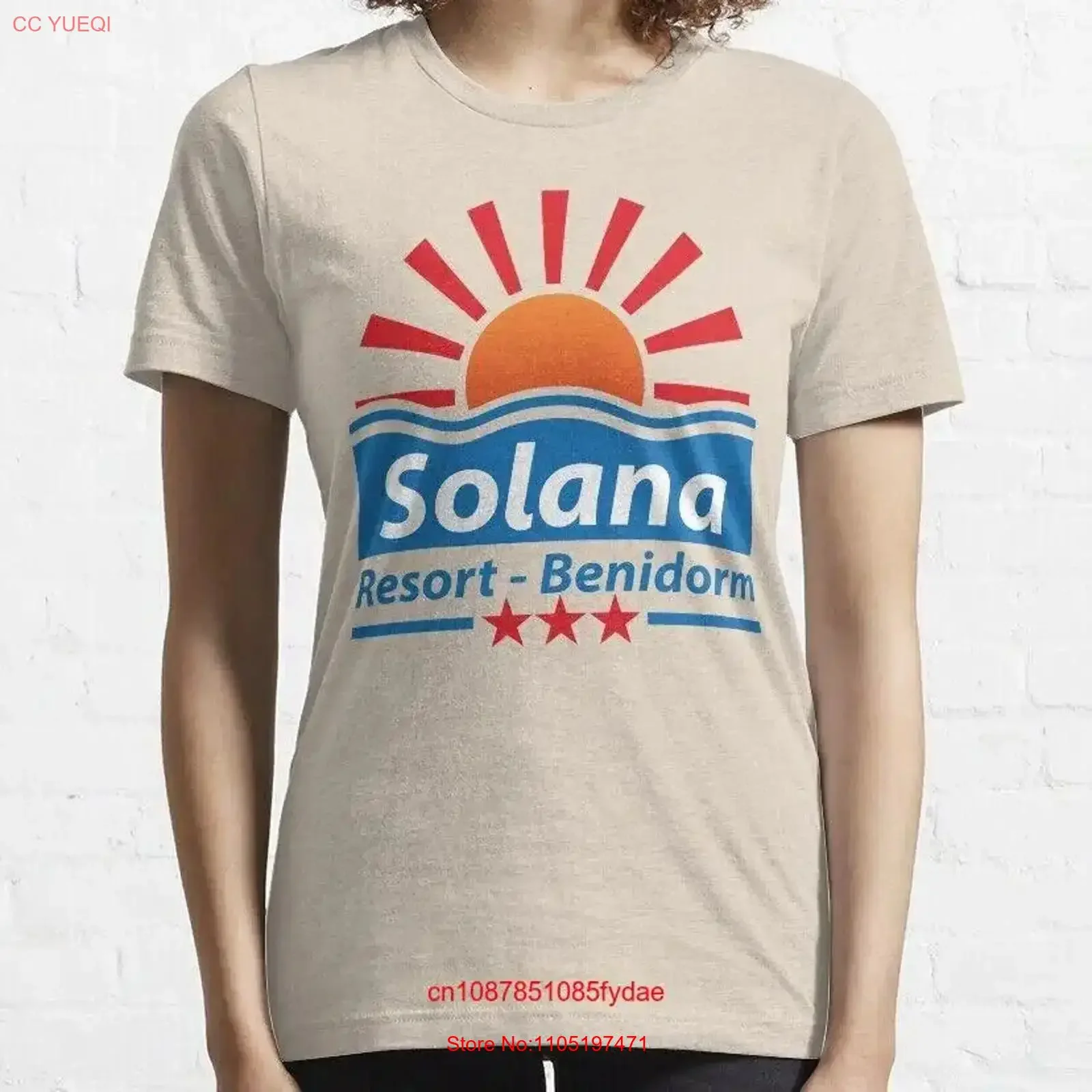 Camiseta esencial The Solana Resort Benidorm, vintage, lavada, cómoda, versátil, transpirable, informal, estirada, suave