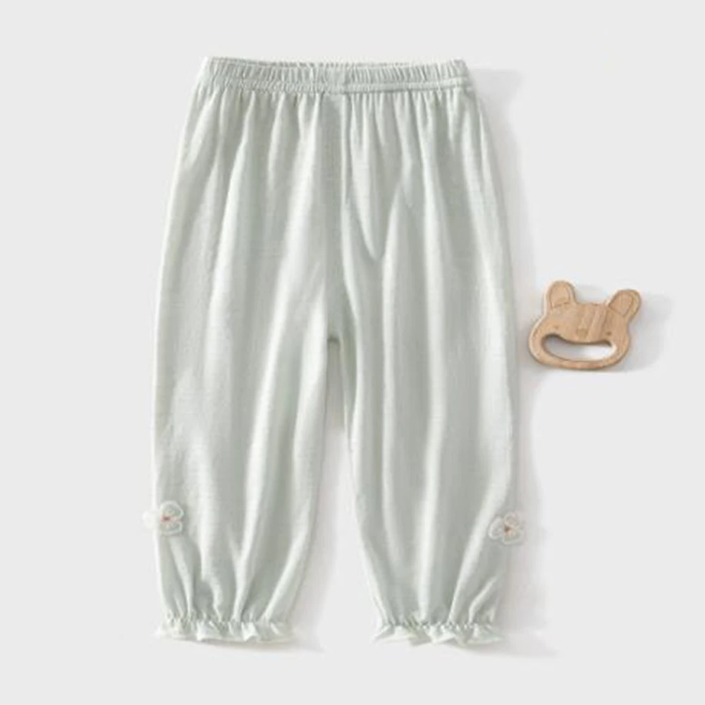 Girl Summer Pants Solid Color Casual Loose Thin Infant Baby Clothes Fashion Toddler Trousers New Arrival