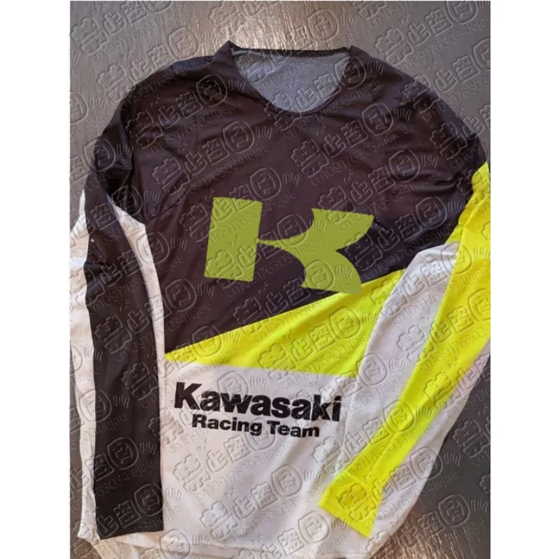 

New 2025 Kawasaki Motorcycle Sports Long Sleeve T-shirt Extreme Sports Premium Men's Street Top Comfortable Off Road CyclingSuit