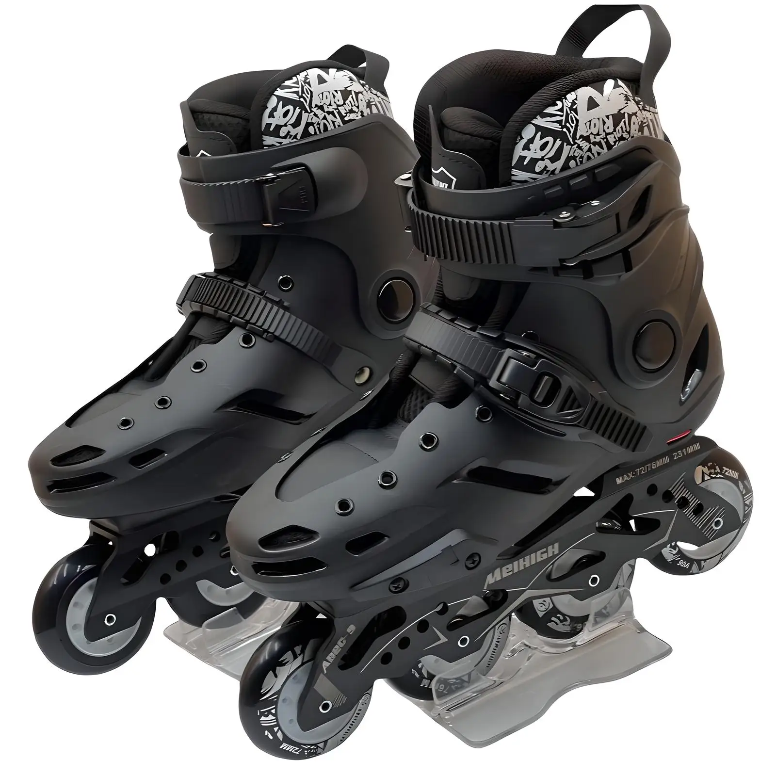 Größe 35–46, Schwarz, professionelle Inline-Rollschuhe für Damen, Herren, Kinder, Erwachsene, verstellbare Geschwindigkeits-Skate-Turnschuhe, Outdoor-Patins, 4-Rad-Schuhe