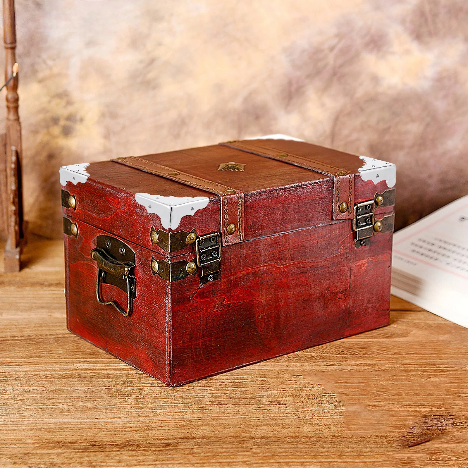 

4 pcs Metal Corner Protector Guitar Case Decorative Cover Box Corner For Guitar Case Jewelry Gift Box Silver 12.5X12.5X12.5Cm