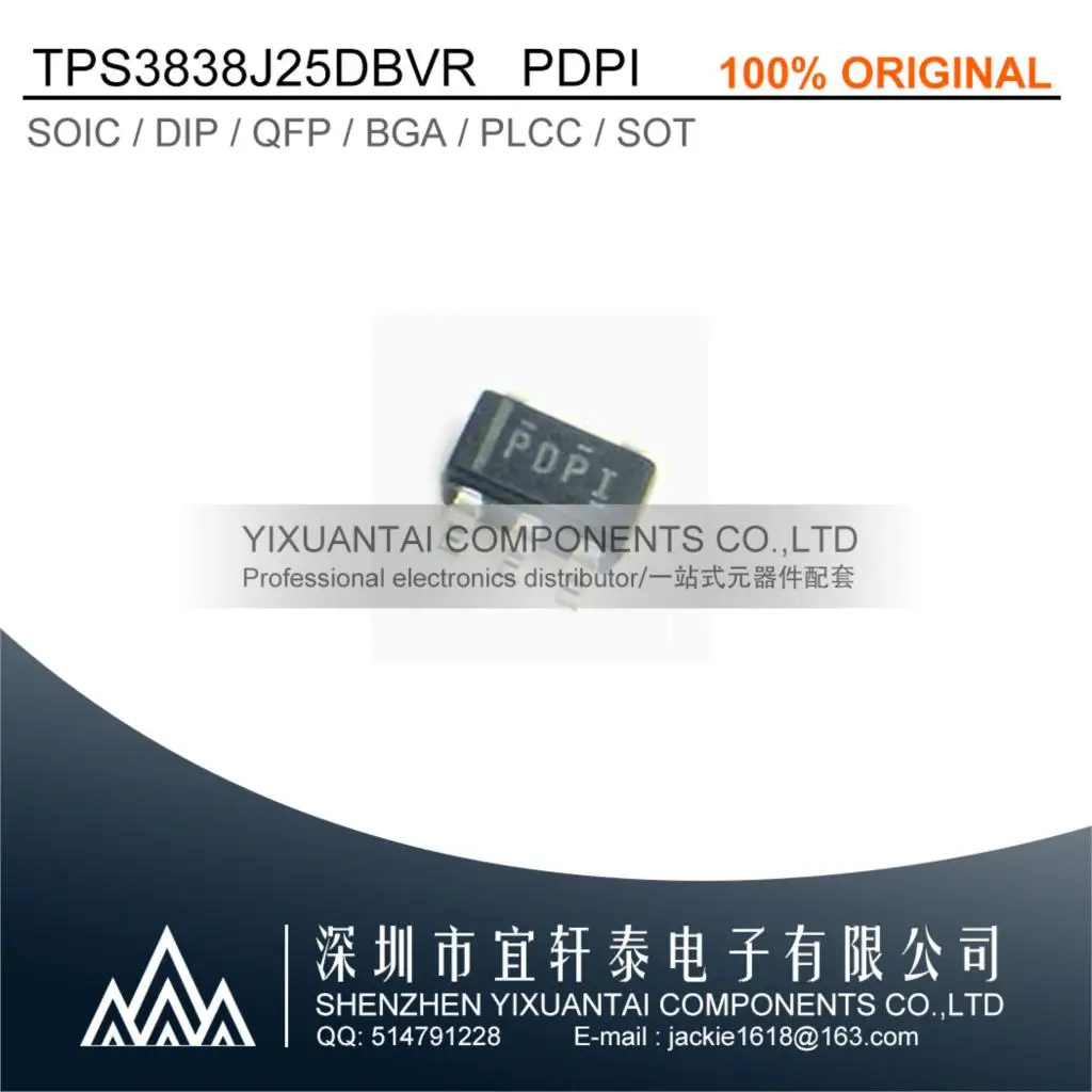 10pcs/lot TPS3838J25DBVR  TPS3838J25  Marking:PDPI  IC SUPERVISOR 1 CHANNEL SOT23-5  New Original