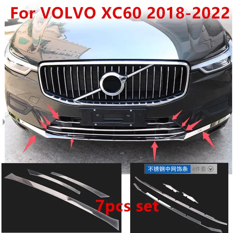 

Автомобильные аксессуары, высококачественная накладка на переднюю решетку автомобиля из нержавеющей стали, накладка на бампер против столкновений для VOLVO XC60 2018-2022