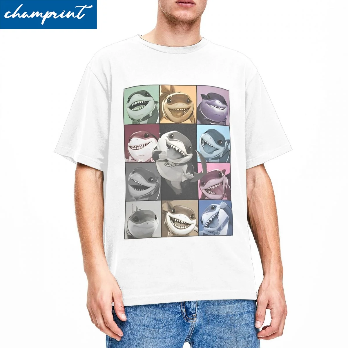 Jeff Tour Shark T Shirt Men Women Cotton Vintage T-Shirt O Neck Tees Short Sleeve Clothes Gift