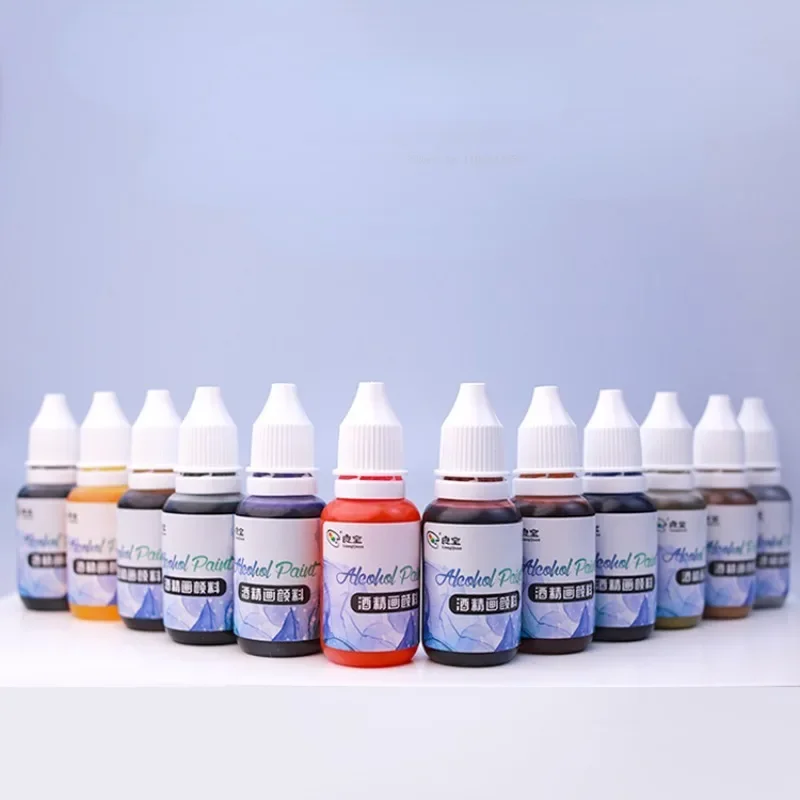 25 Color 15ml Alcohol Ink Painting Pigment Creative Fluid Painting Art Watercolor Pigment Artist Ink Painting Creation Materials