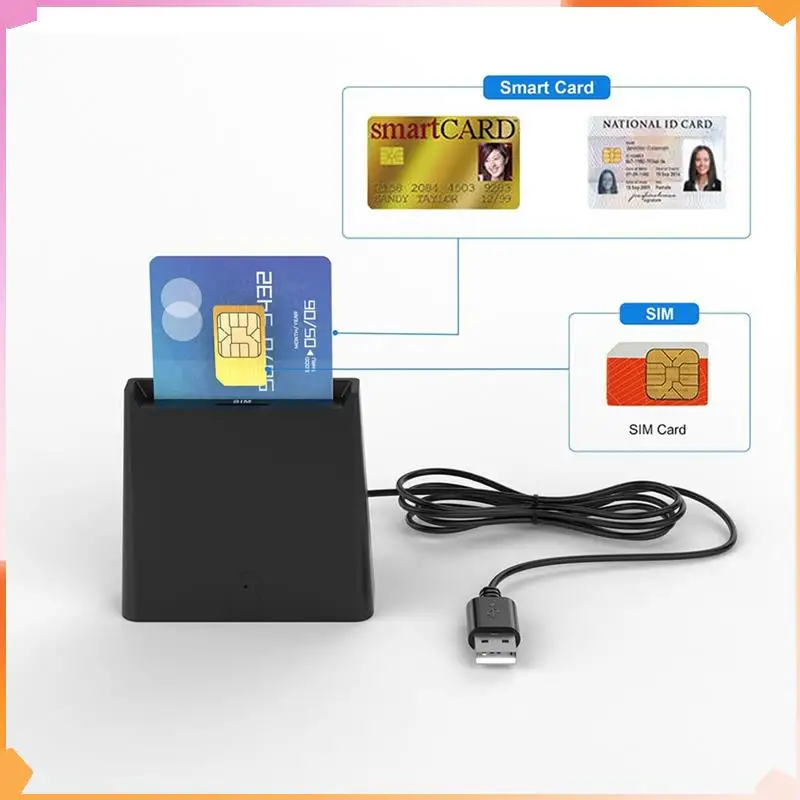 

B94A USB-считыватель смарт-карт ISO7816 Чип для банковских карт ID-карт класса A, класса B и класса C (5 В, 3 В и 1,8 В) смарт-карт