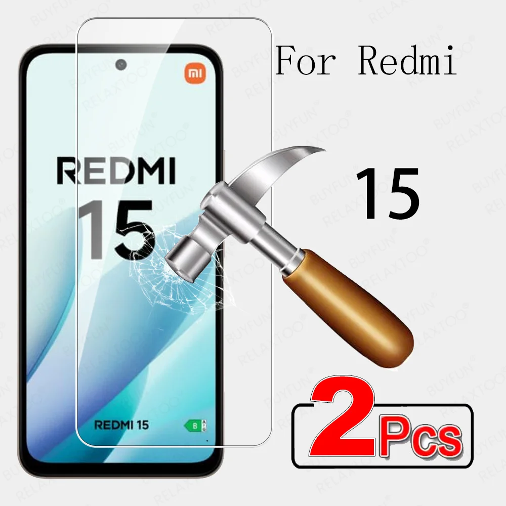2Pcs Screen Protector Tempered Glass For Redmi 15 Screen Glass Xiaomi Redmy 15 Redmi15 15Redmi 4G 5G 2025 Global 6.9inch Cristal