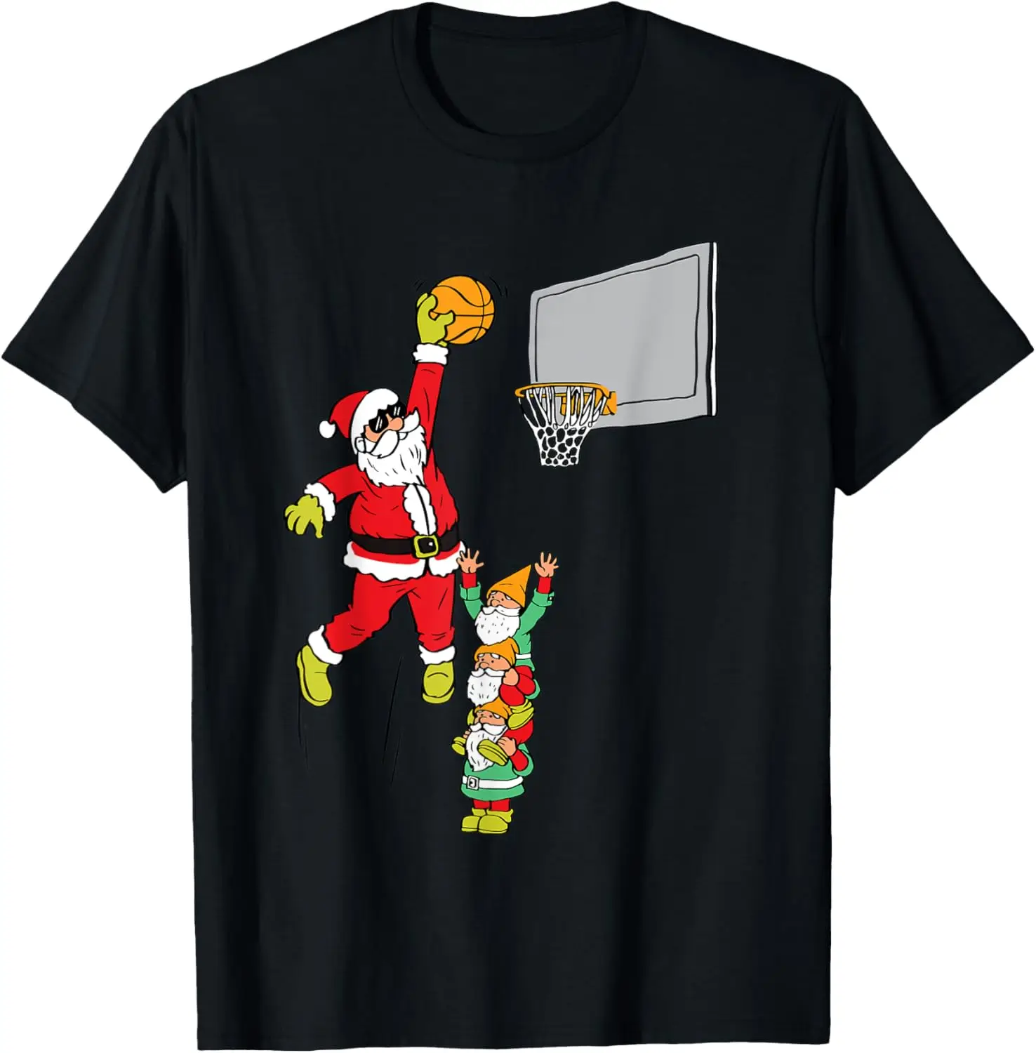 Santa Basketball Christmas Jolly Holidays T-Shirt