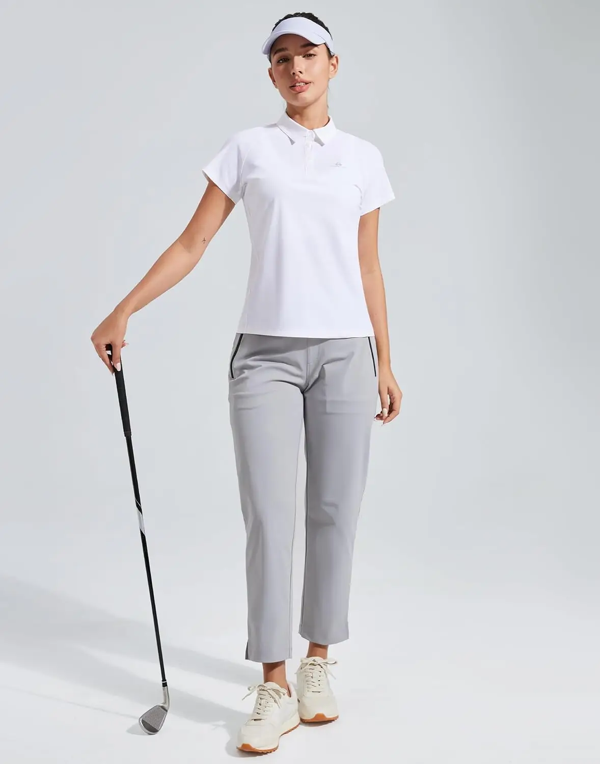 Pioneer Camp Women's Golf Shirt Short Sleeve Polo Shirts UPF 50+ Quick Dry Collared Tennis Work Athletic Tops 4 Button