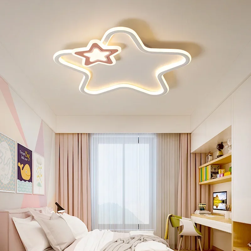 Lámpara de techo LED de estrella moderna para niños, sala de estar, estudio, pasillo, balcón, candelabro, decoración interior del hogar, accesorio