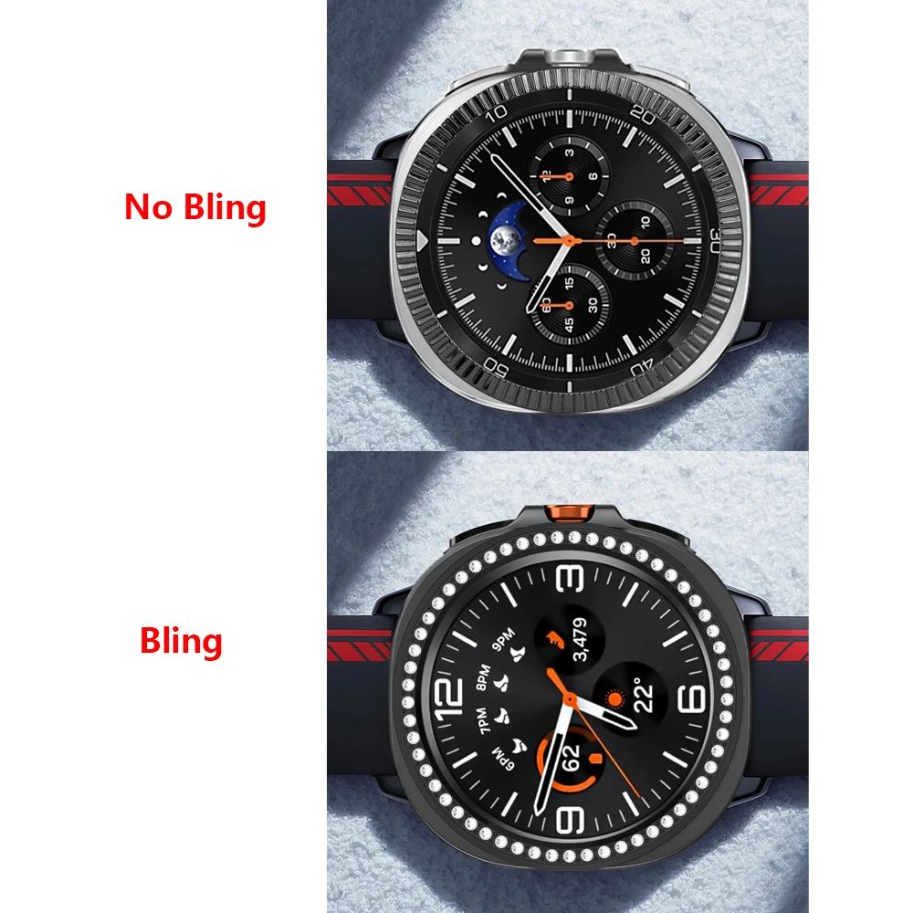 Bisel de PC ostentoso para Samsung Galaxy Watch 8 Classic, cubierta protectora de 46mm, parachoques de anillo de plástico para reloj 8, accesorios clásicos