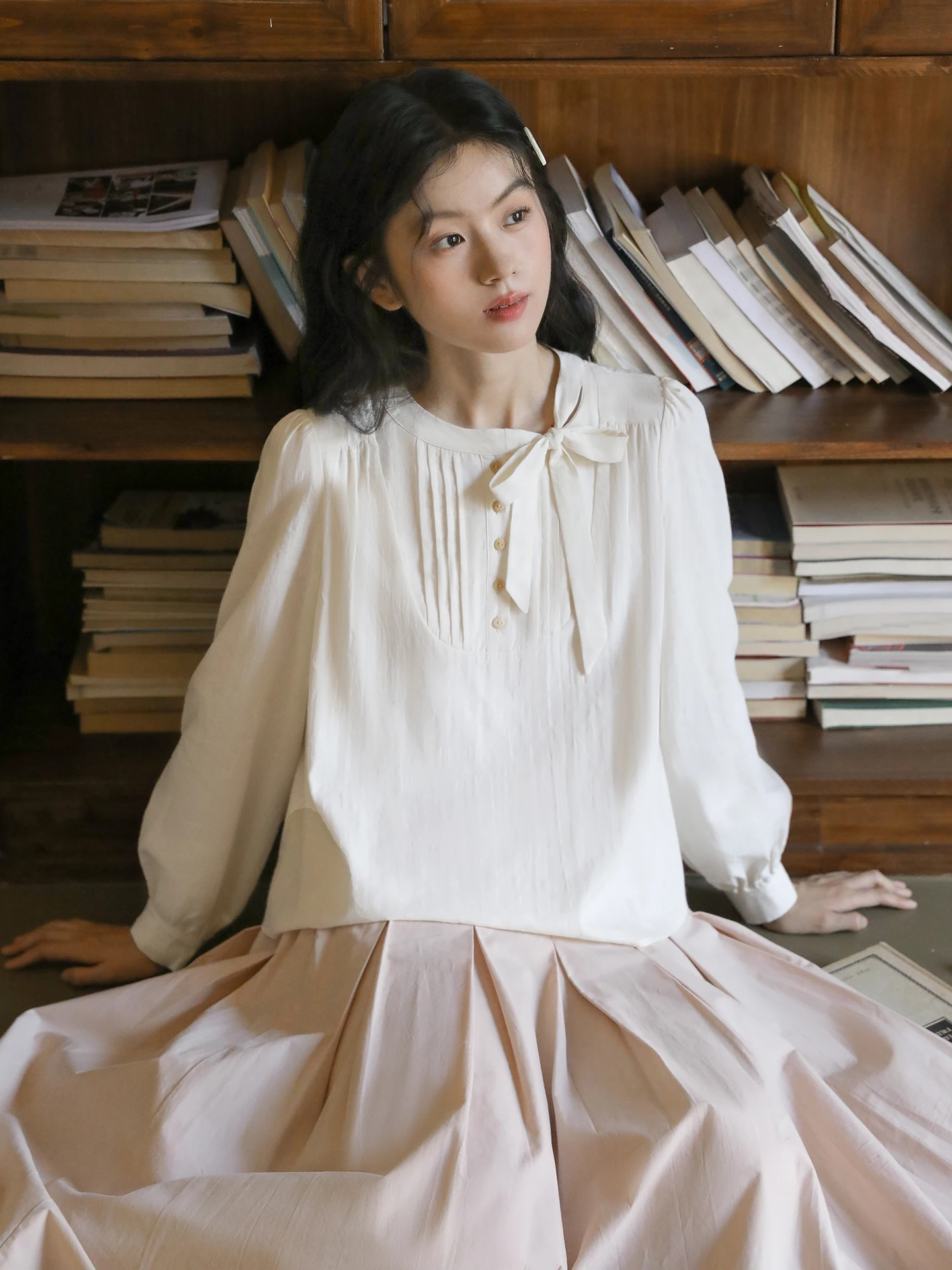 

Женская дышащая блузка Nesoulum с длинным рукавом, узелковым дизайном, свободного кроя, из хлопка, с завязками по бокам, в винтажном стиле, для повседневной носки, весна