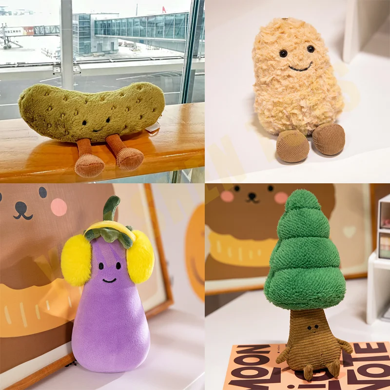 Jellycat Fun Vegetable Potato Plush Toy Pickled Cucumber Coffee Bean Doll Creative Personality Soothing Doll Girl Birthday Gift