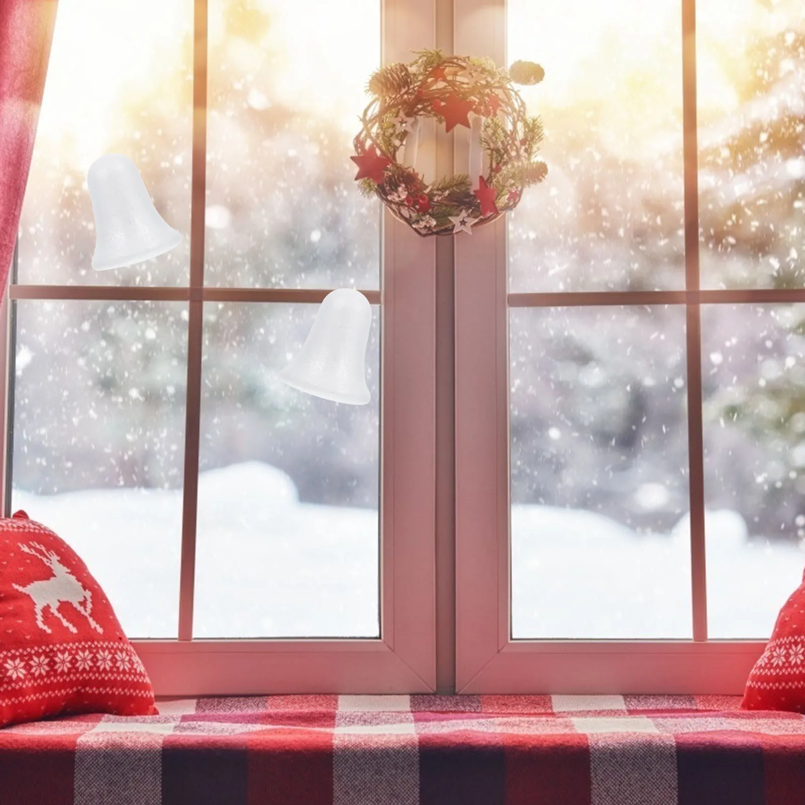 

10Pcs 3D Bell Shape Pendants Eco Friendly DIY Xmas Hanging Ornaments Christmas Tree Decor DIY Bell Shape Pendants