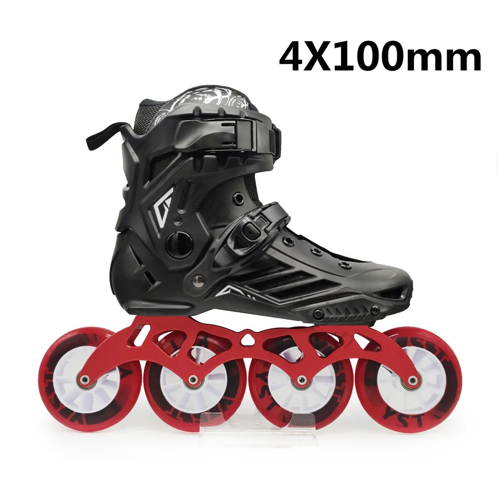 New Arrival 100mm 4X100mm Inline Speed Skates Shoes with Slalom Upper Boots 85A Street Wheel 90A LED Luminous Flash 100 Tires