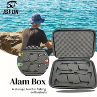 JSFUN Carp Fishing Tackle Fishing Bite Alarm Storage Case EVA Foam Pad Fishing Swinger Storage Box for Fishing Enthusiast