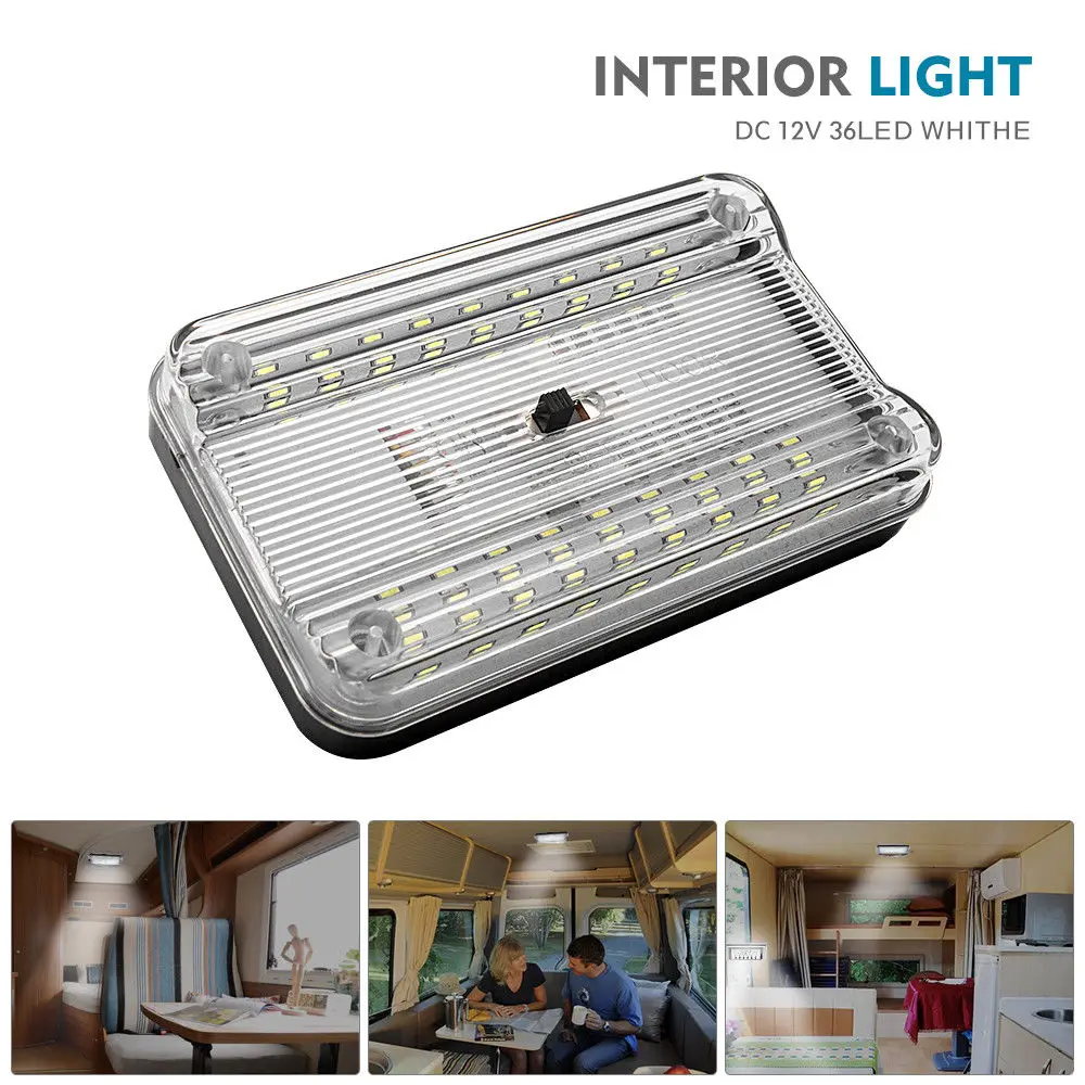 DC 12V White 36 LED Light  Interior Roof Light Caravan Van Sprinter For Transit Roof Dome