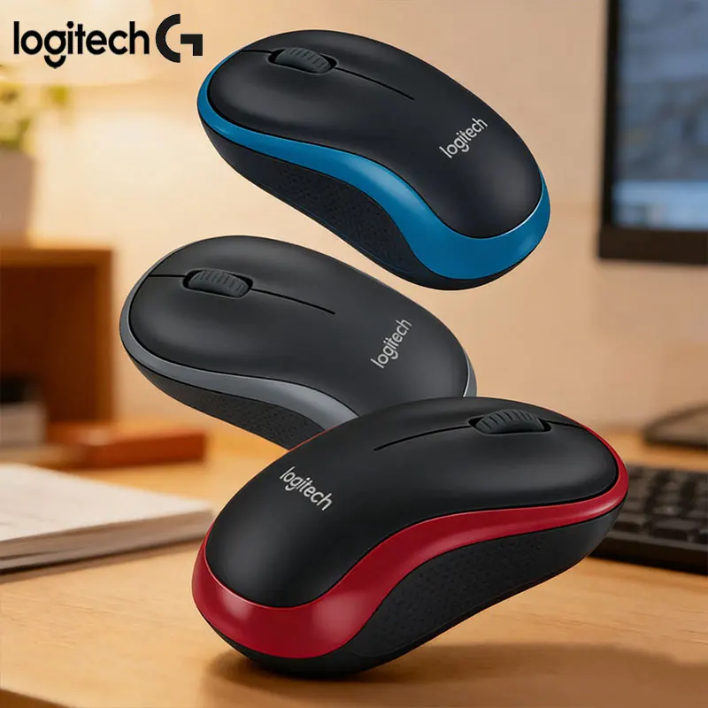 

Беспроводная мышь Logitech M185/M100R для офиса, бесшумная и портативная, эргономичная и удобная, для компьютера и ноутбука.