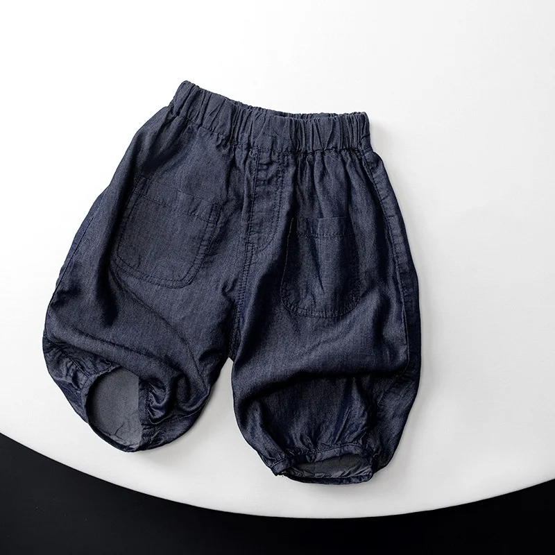 Sommer Neue Kinder-Jeanshosen Einfarbige Mädchen-Freizeithosen Dünne Atmungsaktive Jeans für Kinder Lose Mückenschutz-Hosen für Jungen