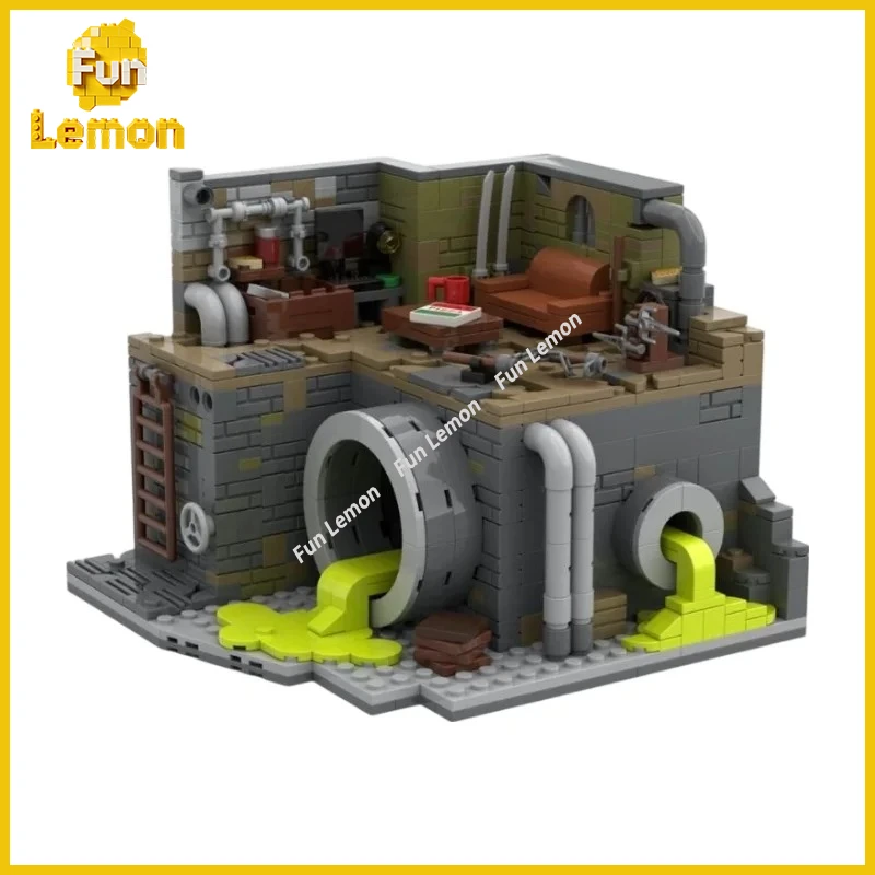 Mystic Underground Sewer Lair MOC Building Blocks Hidden Cave Base Bricks DIY Assembly Leisure Display Toy