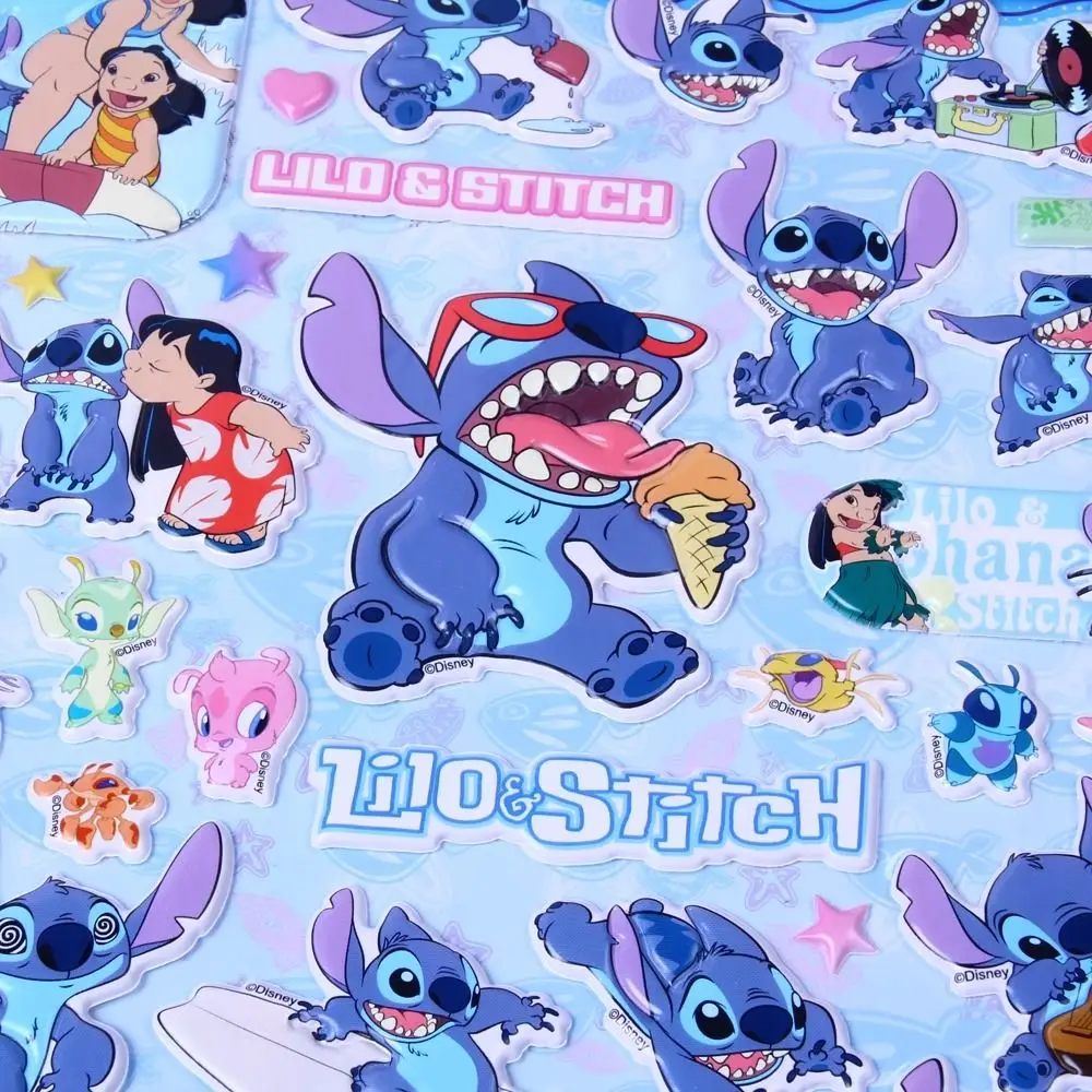 Stiker busa jahitan kartun Disney, stiker stereoskopis 3D anime kartun, hadiah ulang tahun anak-anak