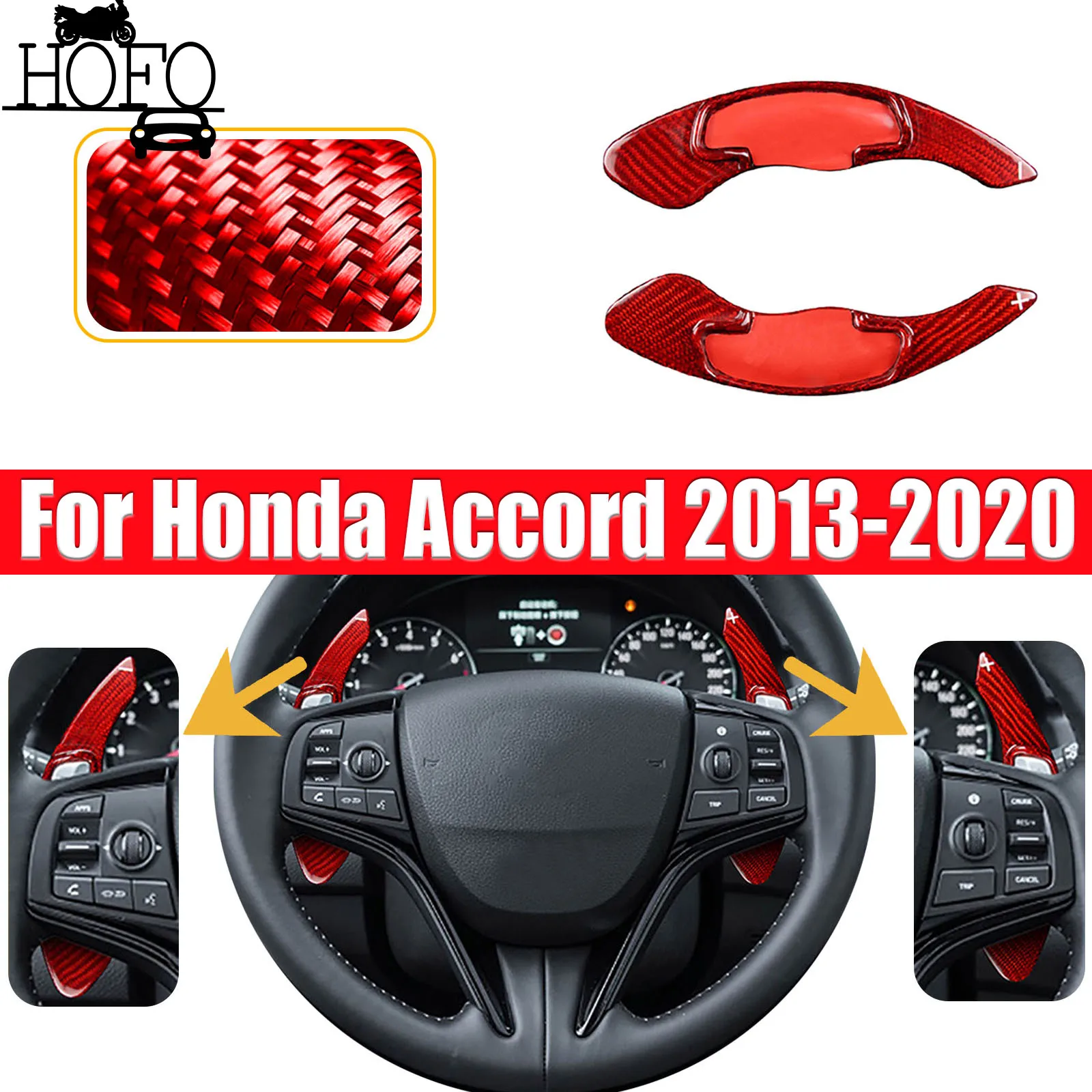 

Steering Wheel Paddle Shifter Real Carbon Fiber For Honda Accord 2013-2020