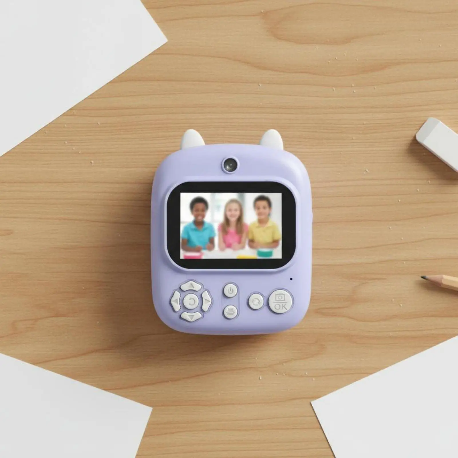 Miniature Children Instant Camera Twin Lens Print Camera Portable ABS Toy Camera for Kids Everyday Photography
