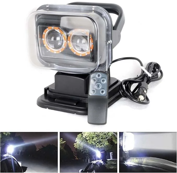 60W 360 Degrees Rotating Remote Control Laser LED Chip Far Distance Illuminated LED Search Light for Boat Offroad Trucks