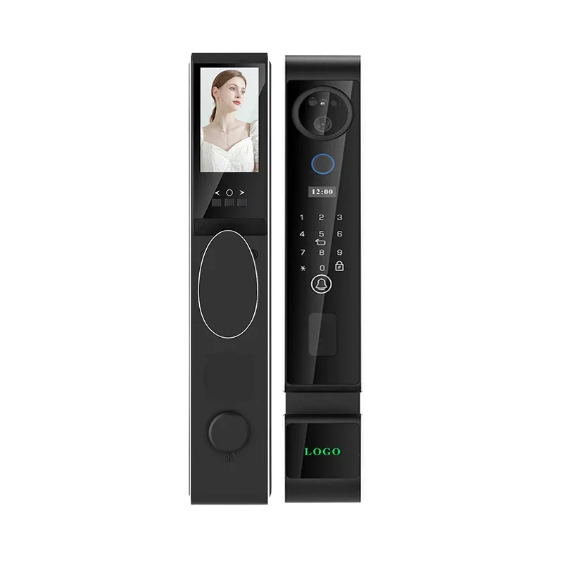 Luxury S666 Tuya Smart Wifi Door Lock 3D Face Video Intercom Automatic Fingerprint Card Key Access for Hotel Villa Apartment