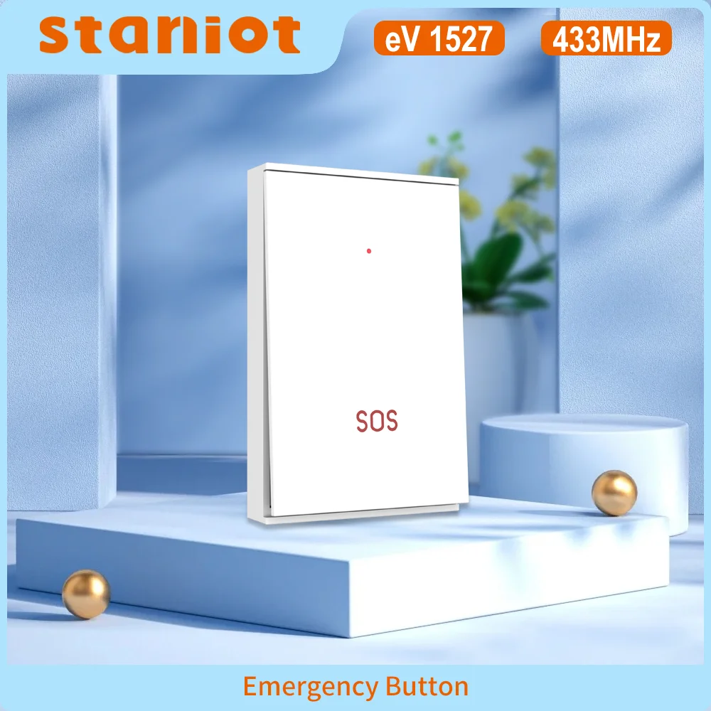 Staniot 433Mhz DoorBell SOS Buttons Wireless Welcome Chime Smart Home Door Bell Emergency Call Button For Security Alarm System