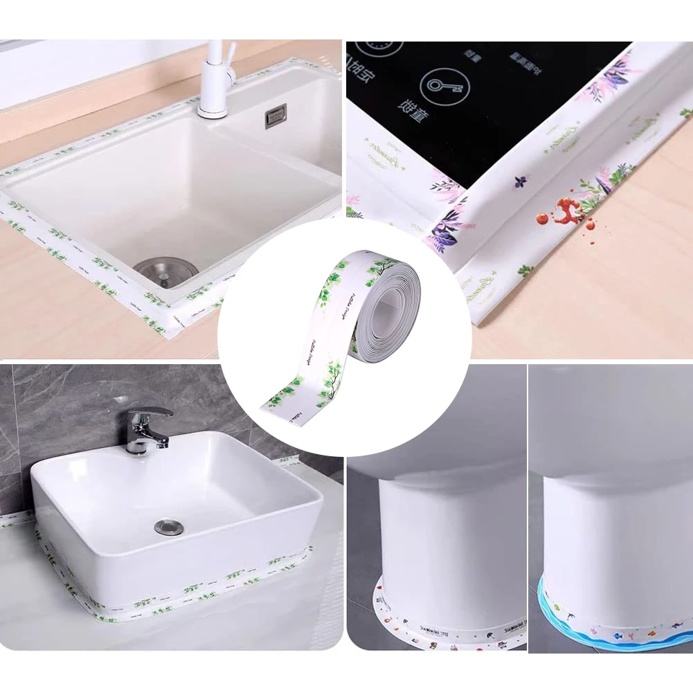 

3.2M Bathroom Shower Sealing Tape Kitchen Countertop Sink Caulk Tape PVC Self Adhesive Waterproof Mildew Proof Corner Selaer