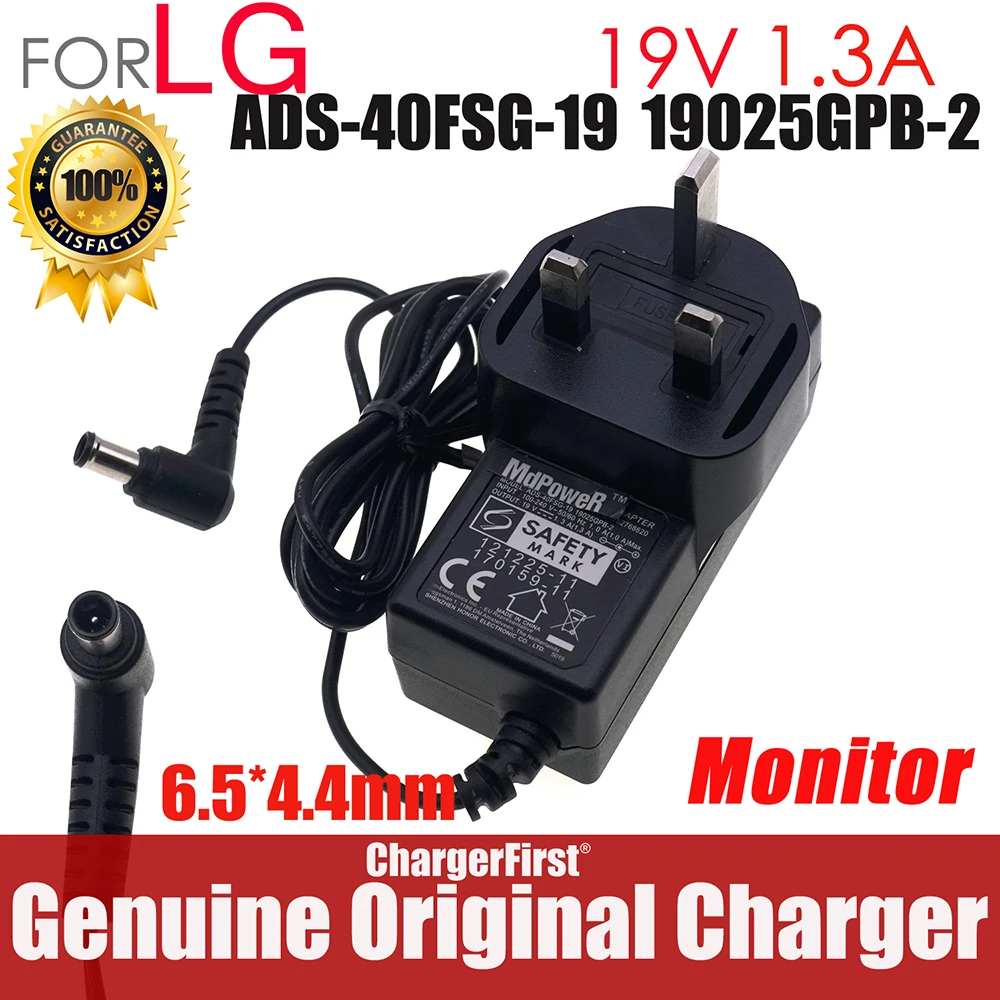 ADS-40FSG-19 19025GPB-2 19V 1.3A Monitor Adapter for LG 22MP55HA 24MP55HA 22MP57HQ-P 27MP55HQ 22MN430M 24ML44B 23MP48HQ