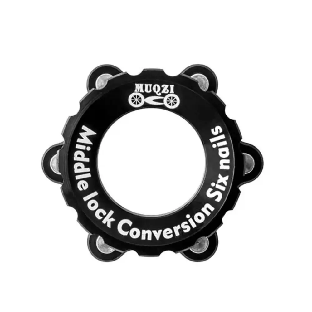 Adaptador de bloqueo central de bicicleta de 6 pernos, aleación de aluminio con arandela de acero inoxidable, conversión de bloqueo central de buje de bicicleta, ajuste ajustado